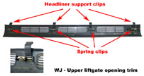 Liftgate opening upper trim