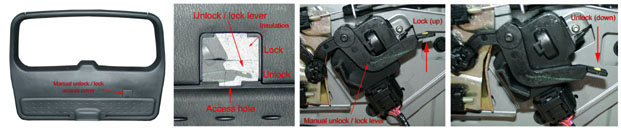 WJ manual unlock / lock lever