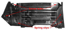 Steering column opening cover, rear view